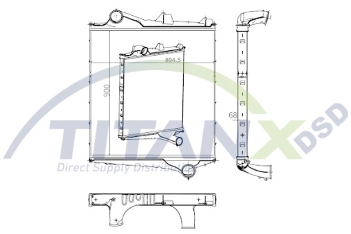 Intercooler potrivit VOLVO FH, FH12, FH16, FM, FM II, FM10, FM12, FM7, FM9, FMX D10A320-D9B380 08.93-