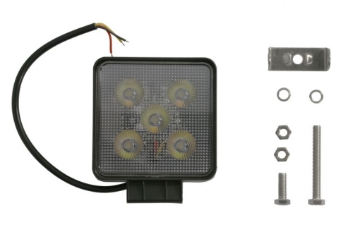 Lumina lucru (LED, 12/24/32/40V, 20W, 2400lm, numar diode: 5, inaltime: 109mm, latime: 109mm, adancime: 50mm, lumină concentrată, cu bec galben de avertizare)
