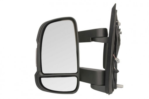 Oglinda laterala Stanga electric, convexa, incalzita, crom, mediu, cu senzor de temperatura potrivit CITROEN JUMPER I, JUMPER II; FIAT DUCATO; PEUGEOT BOXER