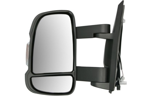 Oglinda laterala Stanga (manual, convexa, crom, mediu, cu senzor de temperatura) potrivit CITROEN JUMPER I, JUMPER II; FIAT DUCATO; PEUGEOT BOXER