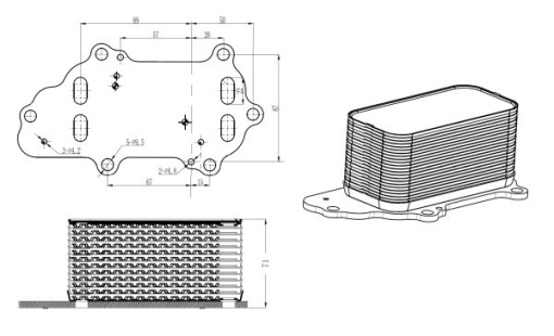 Radiator ulei potrivit CHRYSLER 300C; JEEP GRAND CHEROKEE IV; LANCIA THEMA 3.0D 09.05-
