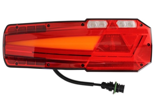 Stop spate dreapta MAVIC (LED, 12/24V, cu intermitent, cu far ceață, lumina de marșarier, cu stop, lumină de parcare, reflector triunghiular, lungime cablu: 0,5m, conector: AMP 7PIN Bayonet)