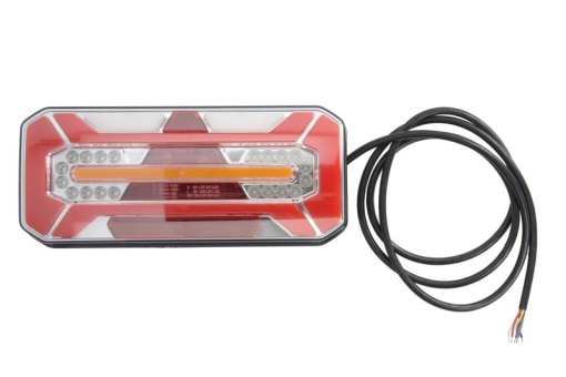 Stop spate stanga (LED, 12/24V, cu intermitent, cu far ceață, lumina de marșarier, cu stop, lumină de parcare, reflector triunghiular, lungime cablu: 0,2m)