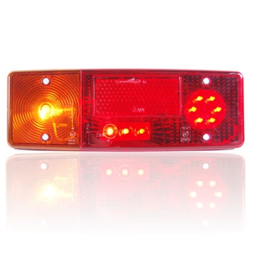Stop spate stanga (LED/P21W, 12/24V, cu intermitent, cu lumina stop, lumini parcare, cu lumina placuta inmatriculare, reflector, lungimea cablu : 0,2m)
