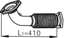 Teava esapament (lungime:410mm) EURO 4 potrivit IVECO DAILY IV F1AE0481F-F1CE3481L 05.06-08.11