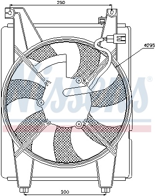 Ventilator radiator (cu carcasa) potrivit HYUNDAI SONATA IV 2.0-2.7 03.98-11.04