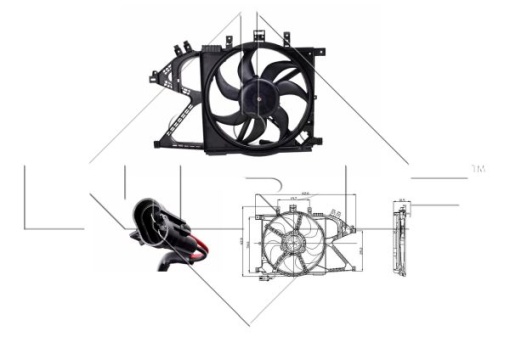 Ventilator radiator (cu carcasa) potrivit OPEL COMBO TOUR, COMBO/MINIVAN, CORSA C, CORSA C/HATCHBACK 1.0-1.8 09.00-