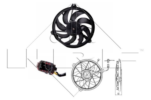 Ventilator radiator Stanga potrivit PEUGEOT 206, 206+ 1.1-2.0D 09.98-