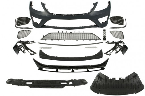 Bara Fata, AMG STYLING, cu grilaje; cu intarire; cu paranteze montaj; cu valabilitate, negru lucios/grunduit potrivit MERCEDES S W222, V222, X222 05.13-04.17