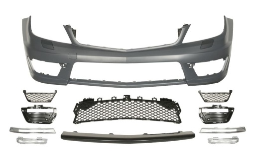 Bara Fata, cu lumini LED zi, AMG STYLING, cu grilaje, cu gauri spalator faruri, grunduit potrivit MERCEDES C C204, C T-MODEL S204, C W204 03.11-12.13