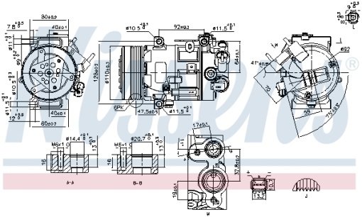 Compresor climatizare potrivit DS DS 5; CITROEN C4 II, C5 III, DS4, DS5; PEUGEOT 308, 308 I, 407, 508 I, RCZ 2.0D/2.0DH 09.07-