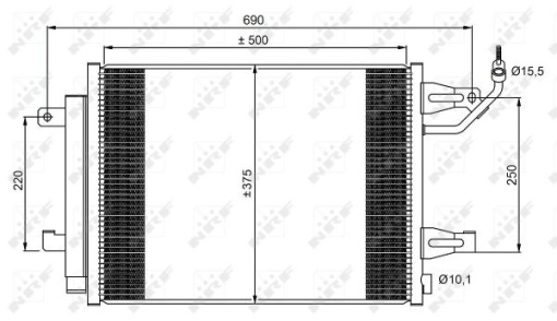 Condensator climatizare (cu uscator) potrivit MITSUBISHI COLT CZC VI, COLT VI; SMART FORFOUR 1.1-1.5D 01.04-06.12