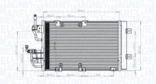 Condensator climatizare (cu uscator) potrivit OPEL ASTRA H, ASTRA H GTC, ASTRA H/KOMBI, ZAFIRA B 1.3D-2.0 04.04-04.15