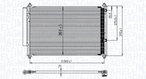Condensator climatizare (cu uscator) potrivit TOYOTA YARIS, YARIS/HATCHBACK 1.5H 03.12-06.20