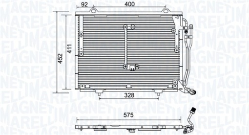 Condensator climatizare potrivit MERCEDES C T-MODEL (S202), C (W202), CLK (A208), CLK (C208), E (W210) 2.0-4.3 10.95-06.02