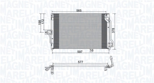 Condensator climatizare potrivit OPEL ASTRA F, ASTRA F/KOMBI, ASTRA G/KOMBI 1.4-2.0 09.91-04.05