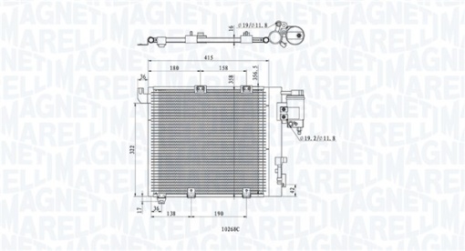 Condensator climatizare potrivit OPEL ASTRA G, ASTRA G CLASSIC, ASTRA G/KOMBI, ZAFIRA A 1.7D-2.2D 02.98-12.09
