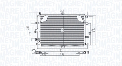 Condensator climatizare potrivit VOLVO S60 I, S80 I, V70 II, XC70 I 2.0-3.0 05.98-04.10