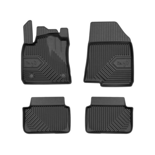 Covoras podea cauciuc FROGUM TPE, 4 buc. (lipici) No. 77, fata/spate, set, culoare negru, potrivit DACIA LOGAN III 05.21-, Saloon, versiune: Standard