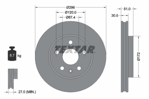 Disc frana Fata Dreapta/Stanga potrivit CHEVROLET MALIBU; OPEL INSIGNIA A, INSIGNIA A COUNTRY; SAAB 9-5 1.4-2.8 07.08-