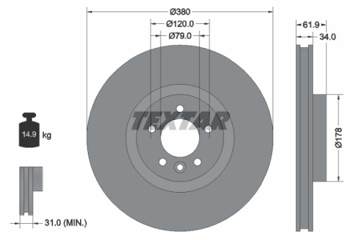 Disc frana Fata Dreapta/Stanga potrivit LAND ROVER RANGE ROVER IV, RANGE ROVER SPORT I, RANGE ROVER SPORT II 2.0-5.0 04.09-