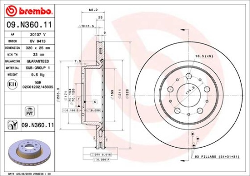 Disc frana Fata Dreapta/Stanga potrivit TESLA MODEL 3 Electric 01.17-