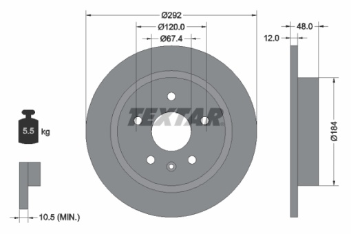 Disc frana Spate Dreapta/Stanga (fara pivot fixare roata) potrivit CHEVROLET MALIBU; OPEL INSIGNIA A, INSIGNIA A COUNTRY; SAAB 9-5 1.4-2.8 07.08-