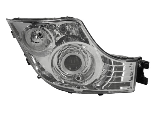 Far dreapta (D1S/H1, manual, culoare insert: crom platinat, culoare semnalizator: alb) potrivit MERCEDES ACTROS MP4 / MP5 07.11-