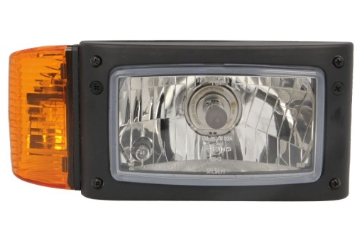 Far dreapta (H4/P21W/W5W, manual, spate mounted; rectangular socket, culoare insert: crom platinat, culoare semnalizator: portocaliu)