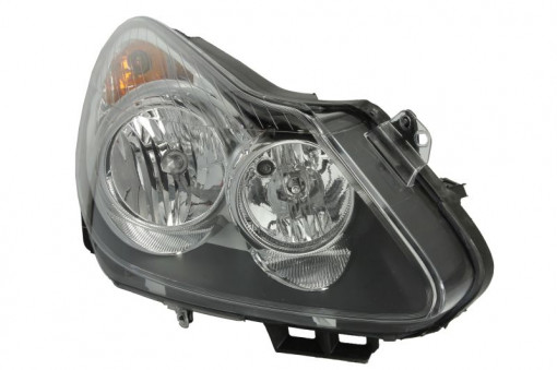 Far Dreapta (halogen, H1/H7/W5W, electric, cu motor, culoare insertie: negru, culoare semnalizator: transparent) potrivit OPEL CORSA D, CORSA D/HATCHBACK -11.10
