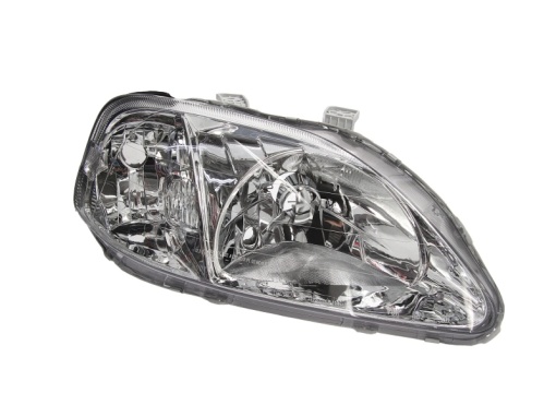 Far fata Dreapta (H4, electric, fara motoras, culoare insert: cromat, culoare semnalizator: alb) potrivit HONDA CIVIC VI -04.98
