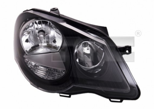 Far stanga (H1/H7, reglaj electric, cu motoras, fundal negru) VW POLO 2005-2009