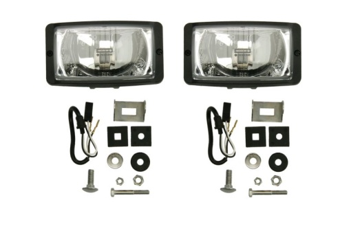 Far universal stanga/dreapta (faza lunga, H3, latime 139mm, inaltime 79,8mm, transparent, plastic, negru) - Img 1