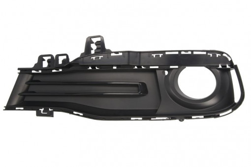 Grila bara fata Dreapta Baza, cu locas proiector, plastic, negru potrivit BMW 3 F30, F80, 3 F31 11.11-06.19 05.15-03.19