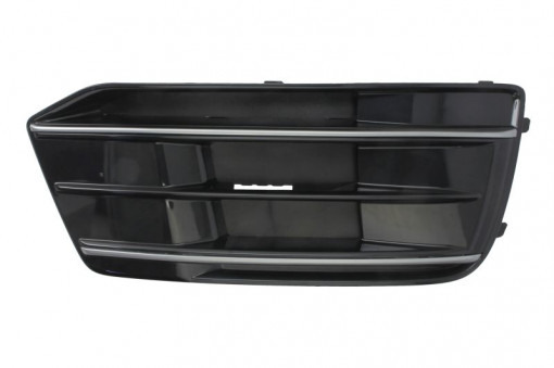 Grila bara fata dreapta cu dunga crom, plastic, negru lucios/crom potrivit AUDI Q5 FY 01.17-10.20