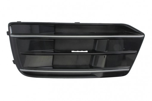 Grila bara fata stanga cu dunga crom, plastic, negru lucios/crom potrivit AUDI Q5 FY 01.17-10.20