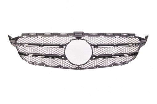 Grila radiator (AVANTGARDE, argintiu/crom/negru) potrivit MERCEDES C (CL203), C (W205) 1.6-3.2 03.01- 03.01-04.04
