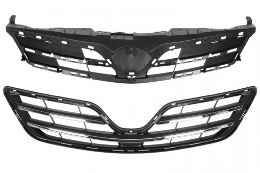 Grila radiator (crom/negru) potrivit TOYOTA COROLLA 1.33-2.0D 10.06-07.14 06.10-12.13 - Img 1