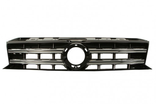 Grila radiator Mijloc cu locas emblema; garnituri cromate, negru potrivit VW AMAROK 3.0D dupa 2016