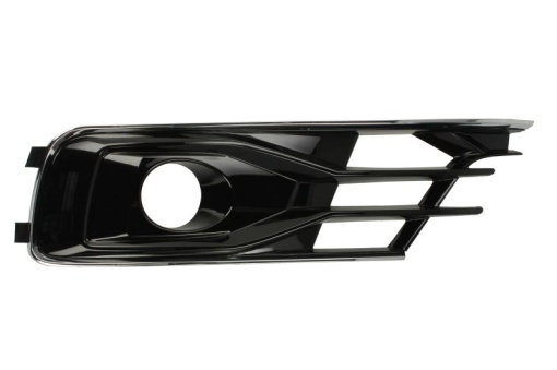 Grila ventilatie bara fata stanga (cu șipcă cromată, cu orificii lampa ceata, plastic, negru/crom) potrivit AUDI A6 C7 04.15-02.18