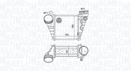 Intercooler potrivit AUDI A3; SEAT LEON, TOLEDO II; SKODA OCTAVIA I; VW BORA, BORA I, GOLF IV 1.9D 08.00-06.06