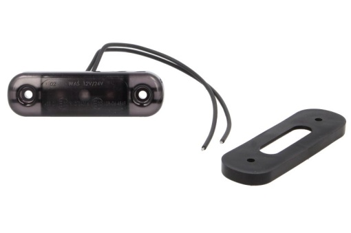 Lumina delimitare stanga/dreapta, forma: oval, rosu/fumuriu, LED, inaltime 24mm; latime 84mm; adancime 25mm lungime cablu 240mm, 12/24V (IP6K9K)
