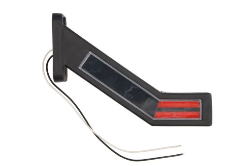 Lumina delimitare stanga, rosu/alb, LED lungime cablu 400mm, pe brațul lung, 12/24V