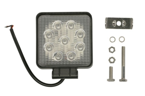 Lumina lucru (LED, 10-30V, 27W, 2700lm, numar diode: 9x3W, inaltime: 110mm, latime: 110mm, adancime: 25mm, lumina albastra; lumina dispersata)