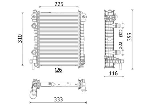 Radiator racire motor potrivit ALFA ROMEO GIULIA, STELVIO 2.0/2.9 10.15-