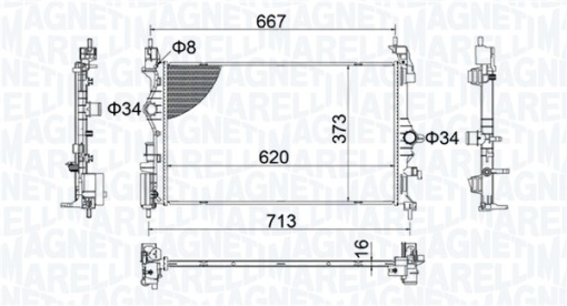 Radiator racire motor potrivit OPEL ADAM, CORSA E, CORSA E/HATCHBACK 1.4/1.6 09.14-