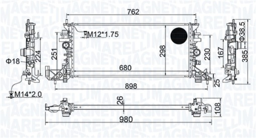 Radiator racire motor potrivit OPEL ASTRA K, ASTRA K/KOMBI 1.0-1.6D 06.15-