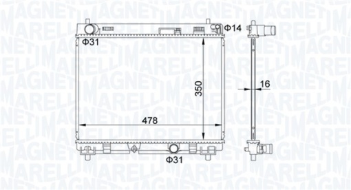 Radiator racire motor potrivit TOYOTA YARIS, YARIS/HATCHBACK 1.4D 08.05-05.18