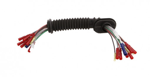 Set cabluri Cu furtun lichid de spalare parbriz (250mm, numar pini: 10, cu capac; cu furtun, Stanga) potrivit VW GOLF IV 1.4-3.2 08.97-06.05