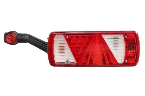 Stop spate stanga ECOPOINT II (LED/P21W/PY21W/R10W/T4W, 24V, cu intermitent, cu far de ceață, marșarier, cu stop, lumină de parcare, reflector triunghiular, cu lampă cu braț prelungitor, conector: ASS2 7PI